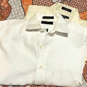 (2) Men’s White Long Sleeve Dress Shirts